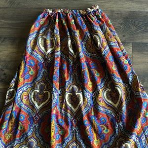 Boho Handmaid long colorful printed skirt